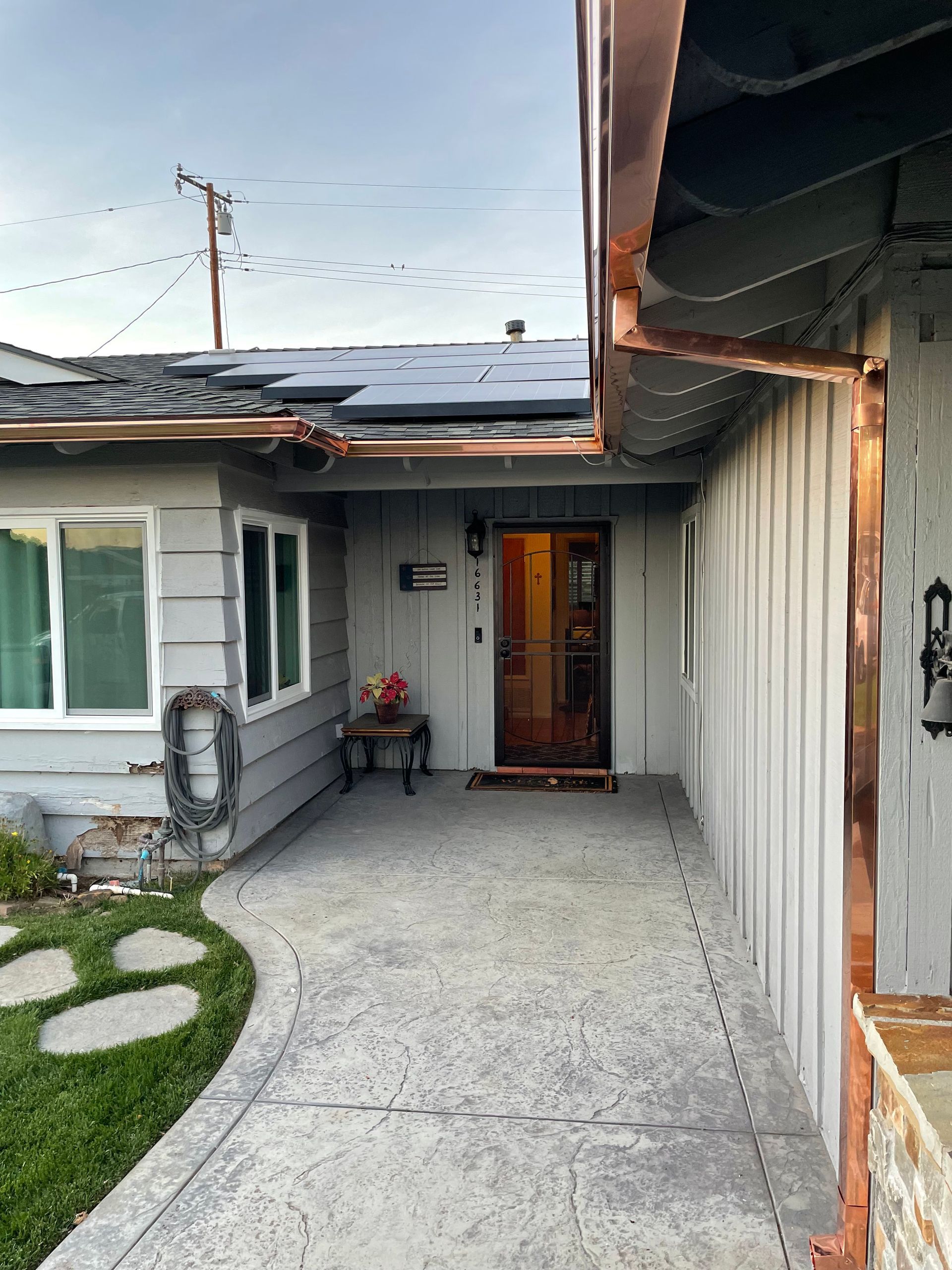 Seamless gutter system completed view